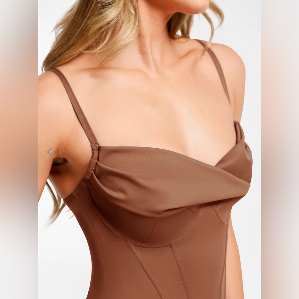 Popilush Shapewear Draped Bust Hourglass Corset Bodysuit - Picture 5 of 10